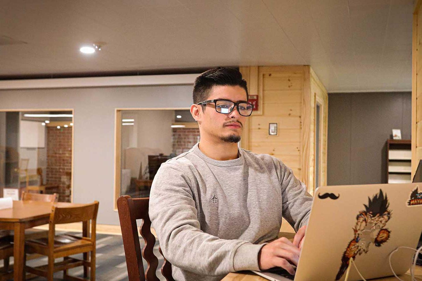 Student Studying In Miller Library